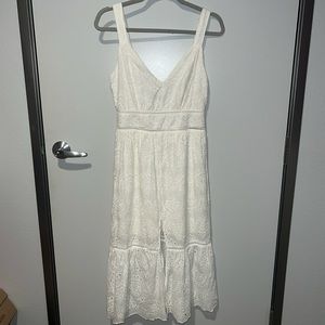 White Boho Midi Dress